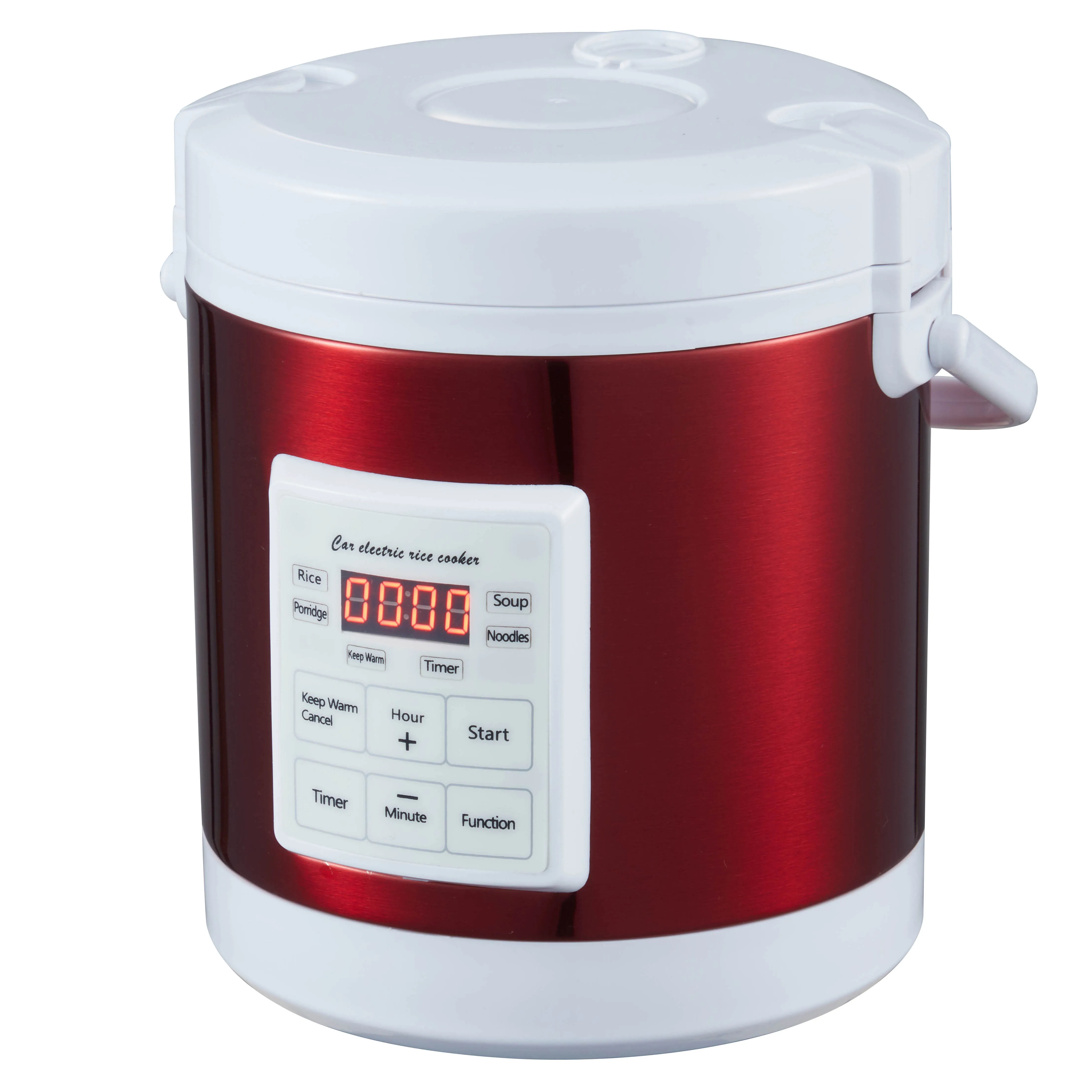 Arier Mini rice cooker 12-24V 220V Multifunction Electric steamer home Appliance portable for camping Red English Menu 2
