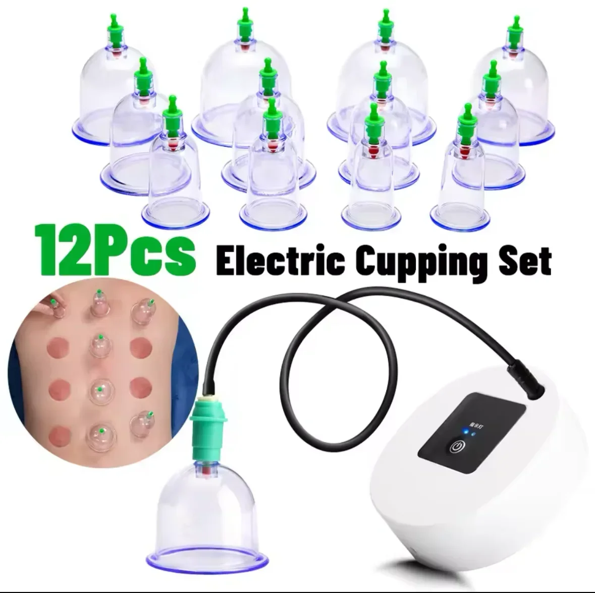 Electric Vacuum Cupping Massage Body  Suction Scraping Cup Fat Burner Therapy Anti Cellulite Slimming Massager Body Massage Cans