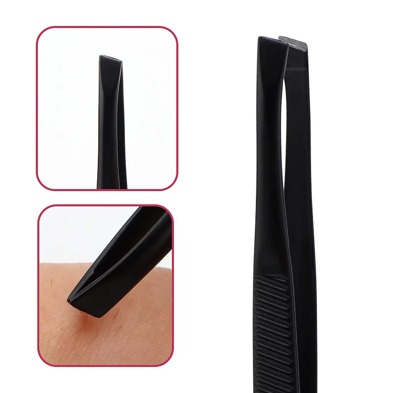 1PCS 눈썹 핀셋 제모 도구 스테인레스 스틸 곡선 팁 반금도금 눈썹 핀셋