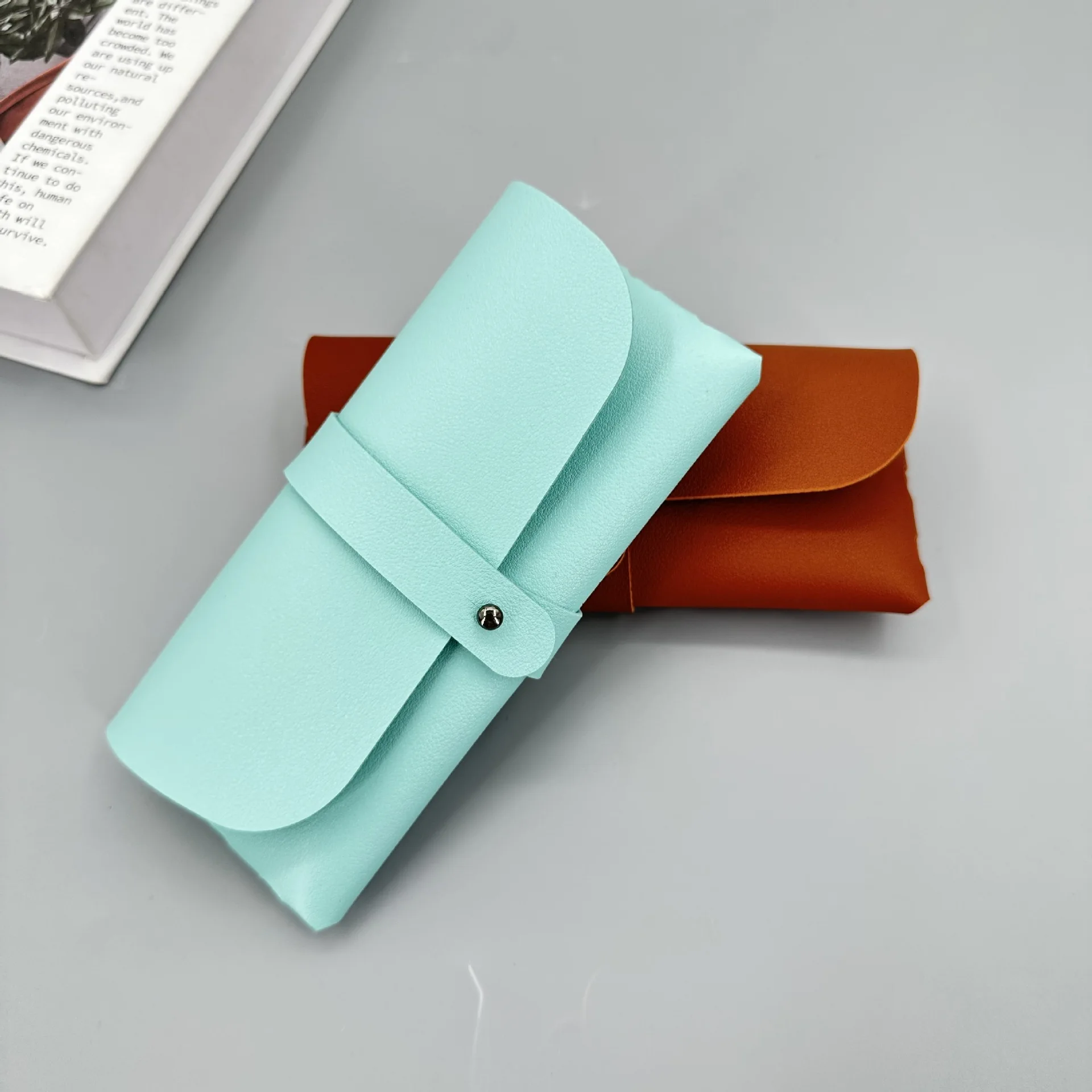 Glasses Case Solid Color Leather Soft Bag Fashionable Portable Sunglasses Sunglasses Set glasses case,glasses storage bag,sunglasses bag
