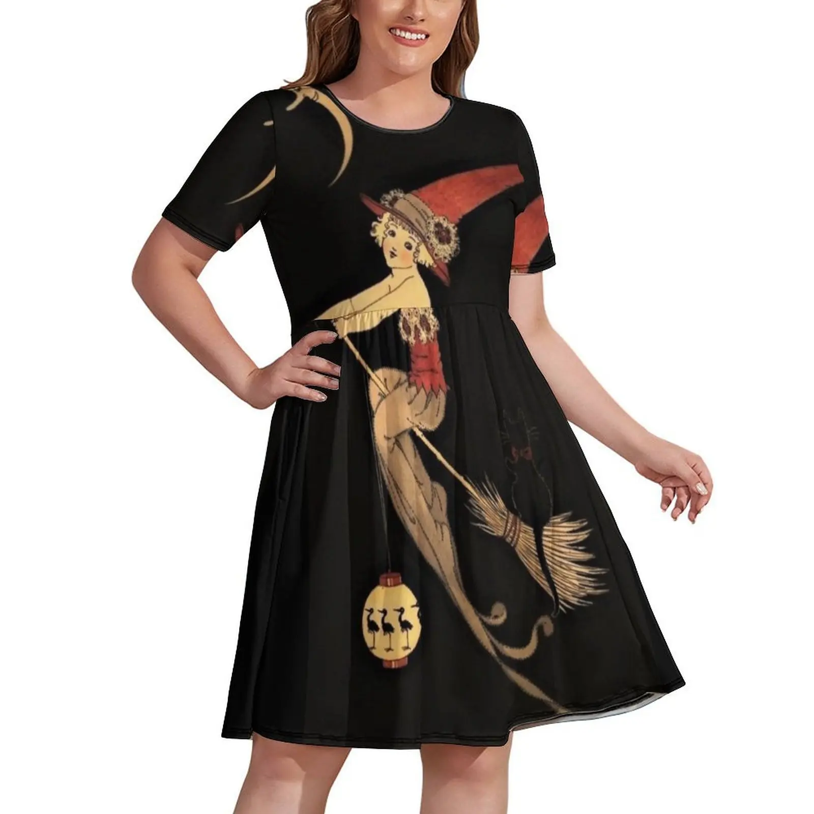 

Винтажное платье с изображением маленькой ведьмы Маргариты Кларка, летнее платье, женская одежда 2024, платье для выпускного вечера