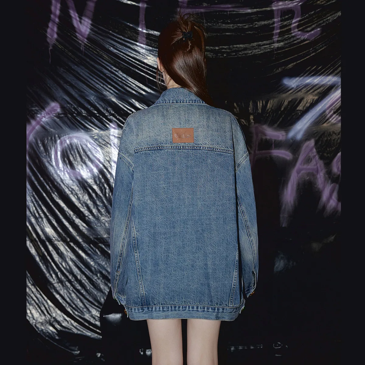 UNIFREE Heavy Washing Vintage Denim Jackets Women Hip Hop Streetwear Young Long Sleeve Popular Loose Jacket