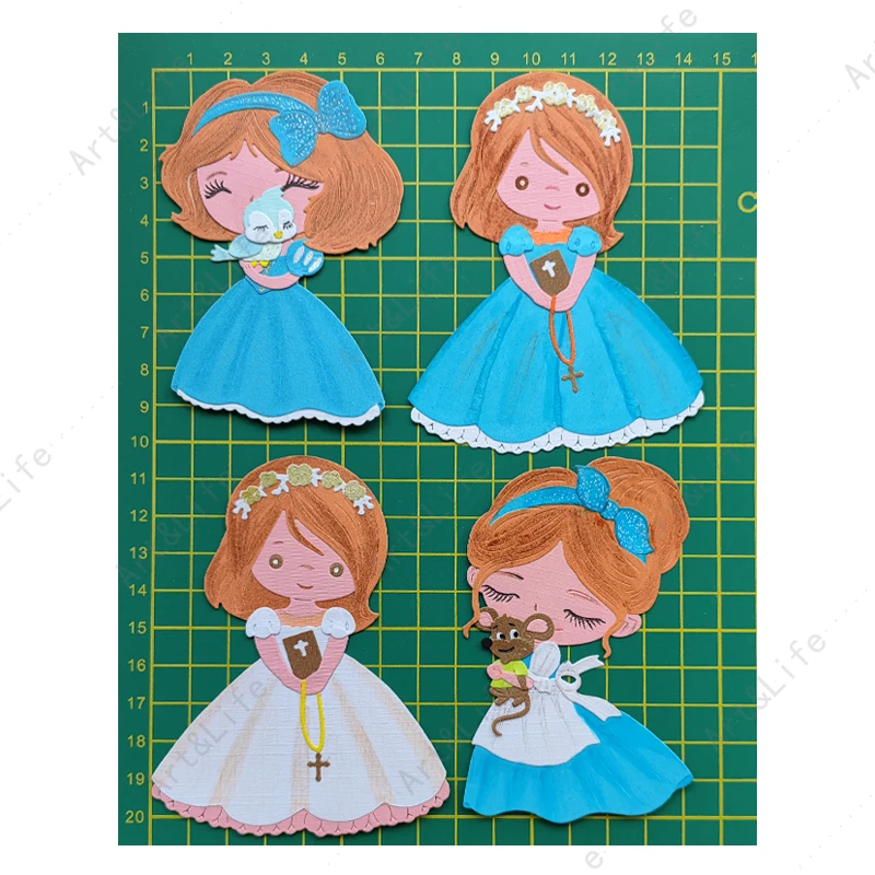 Bella ragazza fata muore per la creazione di biglietti nuovi biglietti di auguri Die Cuts per la carta Crafting Scrapbooking goffratura stencil modello stampo artigianato fatto a mano crapbook Photo