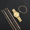 6PCS Women's Watch Fashion Gold Steel Band Quartz Watches Bracelets Set（Without Box） 4