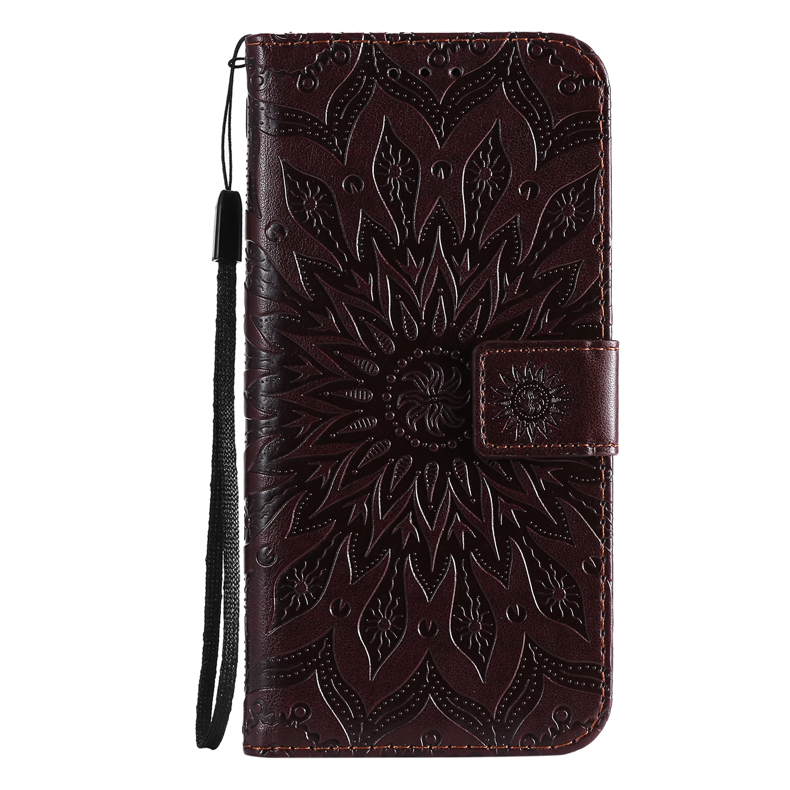 Funda con relieve de flores para Huawei P20 P30 P40 P50 P70 Lite Pro P Smart 2019 2020 2021 Y5P Y6P Y7P Y8P Y9A Funda de cuero con tapa para tarjetas