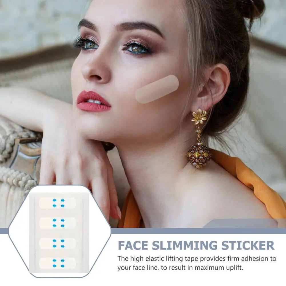 80Pcs Waterproof V Face Makeup Adhesive Tape Invisible Lifting Lift Chin Breathable Face Sticker Tighten N0U7