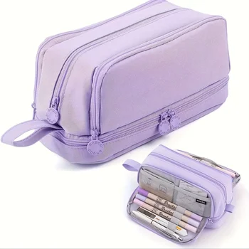 Astuccio per cancelleria di grande capacità, astuccio resistente in tessuto oxford, organizer portatile per forniture scolastiche, per ufficio e universitarie