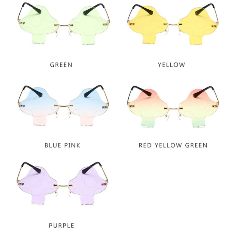 Óculos de sol morcego feminino sem aro tendência eyewear_voghion.com