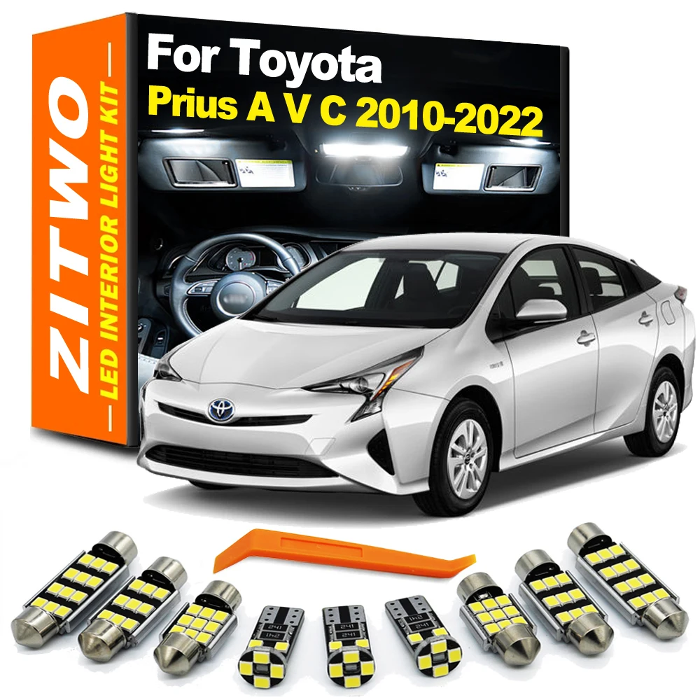 ZITWO12PcsLEDInteriorLightLicensePlateLampKitForToyotaPrius