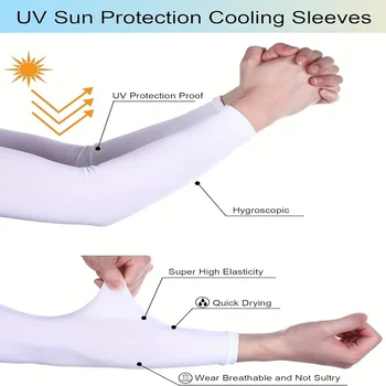 6 Pairs Cycling Arm Sleeves Ice Fabric Anti-UV Sunscreen Running Cycling Sleeve Outdoor Sport Cycling Arm Warmers Men Women 2