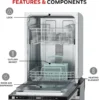 18 Inch Dishwasher with 8 Place settings, 6 Washing Programs, Stainless Steel Tub, UL/Energy Star- Stainless Steel 5