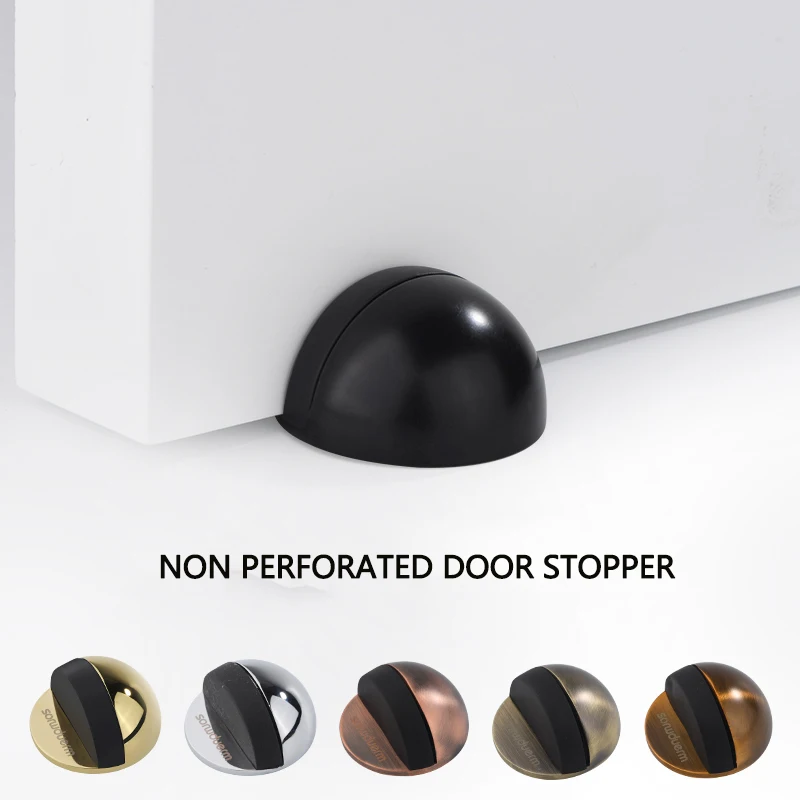 Door Stopper Silicone Door Stopper Magnetic Door Stopper Door Stopper Bumpers Mandodle stainless steel non perforated sticker hidden non-magnetic rubber door stopper door lock protector