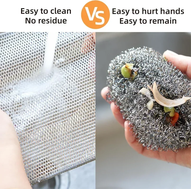 Cleaning Cloth 20/1pcs Magic Thickened Double -sided Metal Steel Wire Rags Kitchen Dish Pot Washdishing Cloths Towel Clean Tools