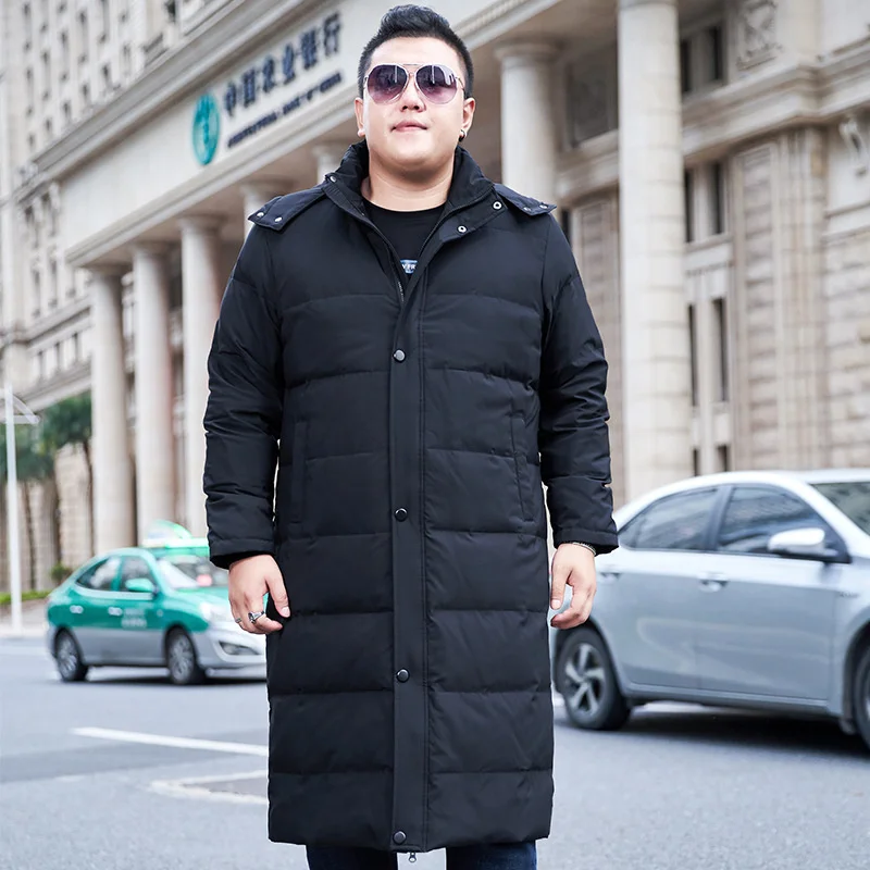 Mens Warm Cotton Coat Clearance,Winter Hooded Zipper Down Jacket Thickened Plus Size Mid Length Outwear L-9XL 