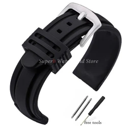 Enhanced Waterproof Silicone Sport Watchband Bracelet - 26mm (Black)