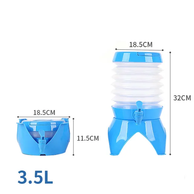2 Contenitori D'Acqua Pieghevoli Da 20L Con Rubinetto E Coperchio – Taniche Portatili In Plastica PE Per Campeggio Ed Emergenze - 2