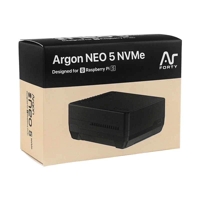 Argon NEO 5 M.2 NVME PCIE Case for Raspberry Pi 5 Built-in Heatsink with PWM Fan