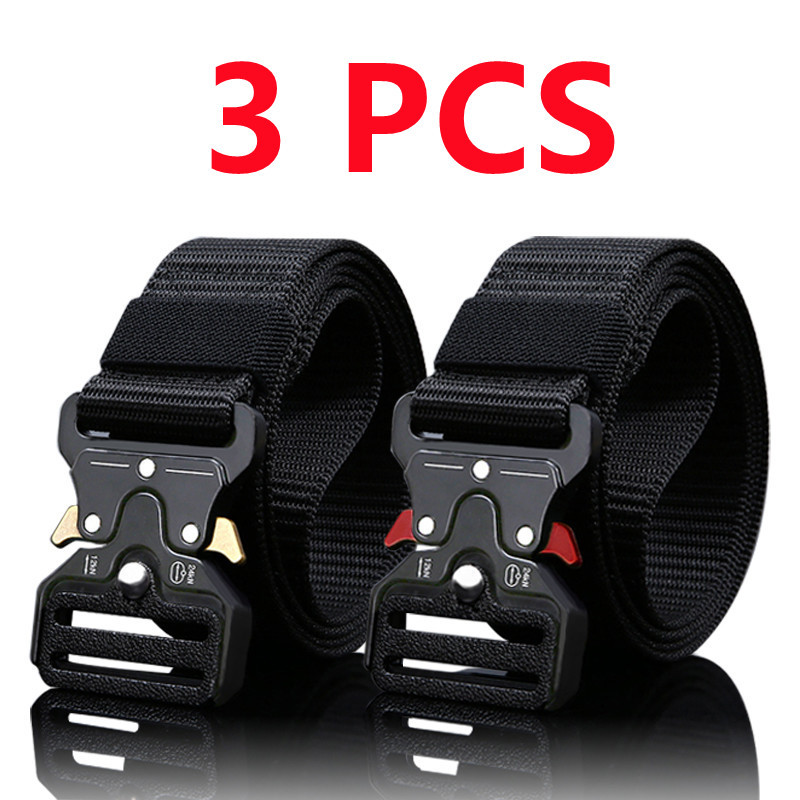 3PCS Versatile Men's Tactical Belts - Durable, Adjustable Design - for Outdoor Hunting & Sports Enthusiasts