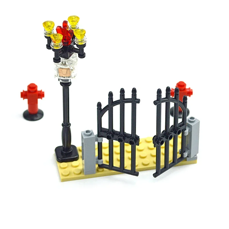 DIY Accessories Building Blocks City House Doors Gate Fire Hydrant