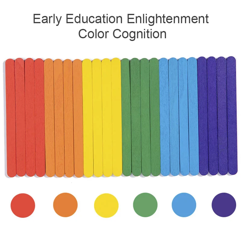Children's Rainbow Stick Thinking Puzzle Wooden DIY Ice Cream Stick Puzzle Challenge Table Games Montessori Educational Toys 5