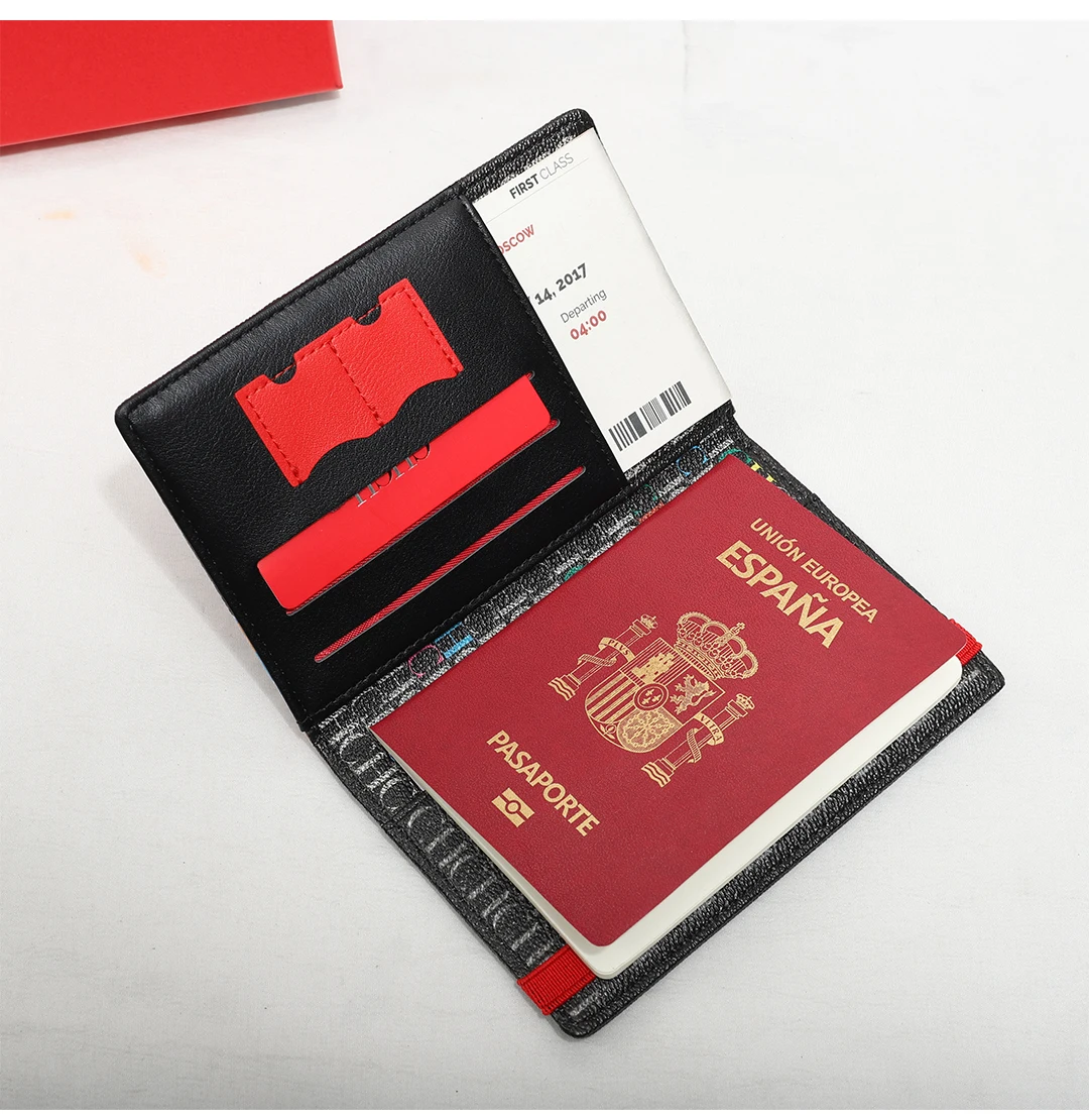 CH Marke Brief Gedruckt Mode Karte Tasche Modische Multifunktionale 2025, Neue Reise Kreative frauen Passport Brieftasche – Detail 11