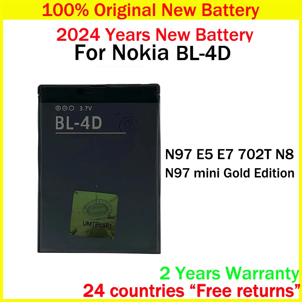 Nuova Batteria Originale Bl-4D Batteria Per Nokia N97Mini N8 N8-00 E5 E5-00 E7 E7-00 T7 T7-00 702T N5 808 Bl4D Bl 4D Batteria