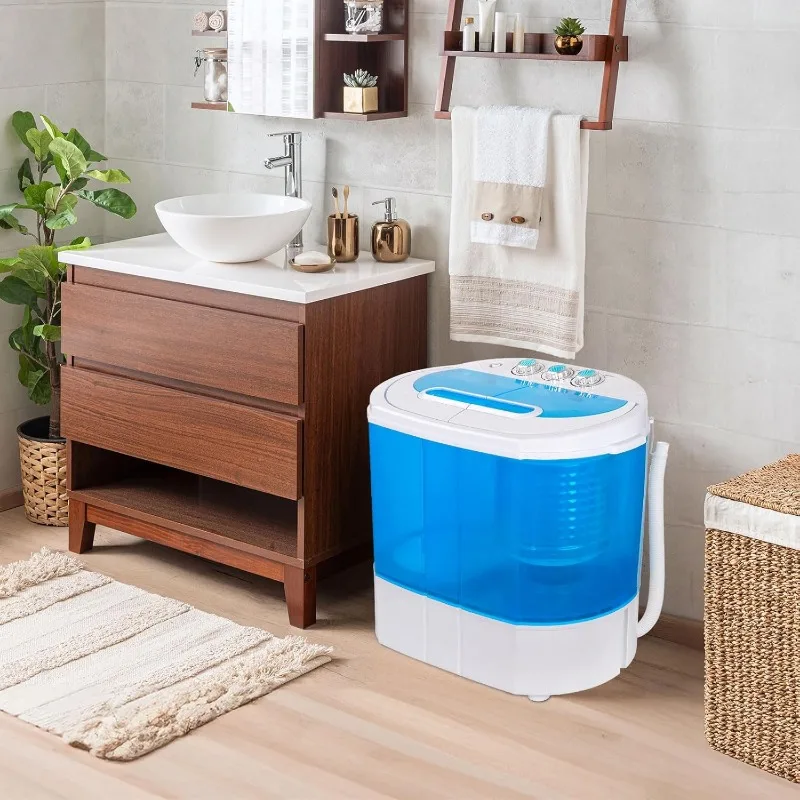 ZenStyle Portable Washer Compact Twin Tub 9.9 LB Mini Top Load Washing Machine Washer/Spinner w/ 6.57 FT Inlet Hose 4