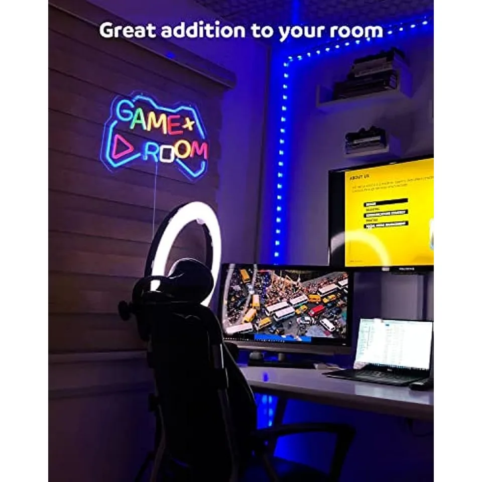 Automobile - Targa al neon, con USB, per giocare, luce al neon, luci a LED personalizzate, per ragazzi, camera da letto, giochi, camera da letto, giochi, camera dei giochi, decorazione per adolescenti