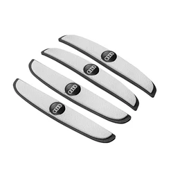 Car Logo Scratch Protector Strip - 4pcs Anti - Collision Corner Guards (A - White)