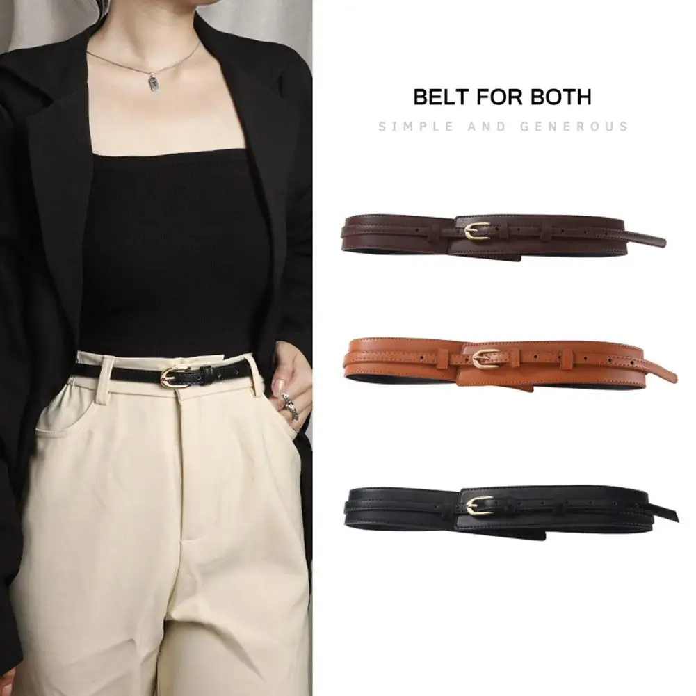 

PU Leather Detachable Girdle Stylish Pin Buckle Wide Waistband Vintage Coat Dress Belt For Women Fashion Wide Waist Belt K1E7