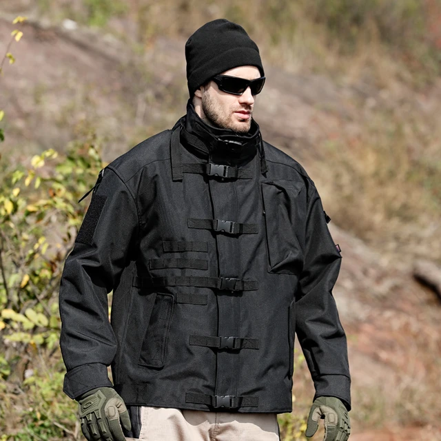 táctica resistente desgaste para abrigo de combate a prueba de viento, impermeable, con múltiples bolsillos _ - AliExpress Mobile