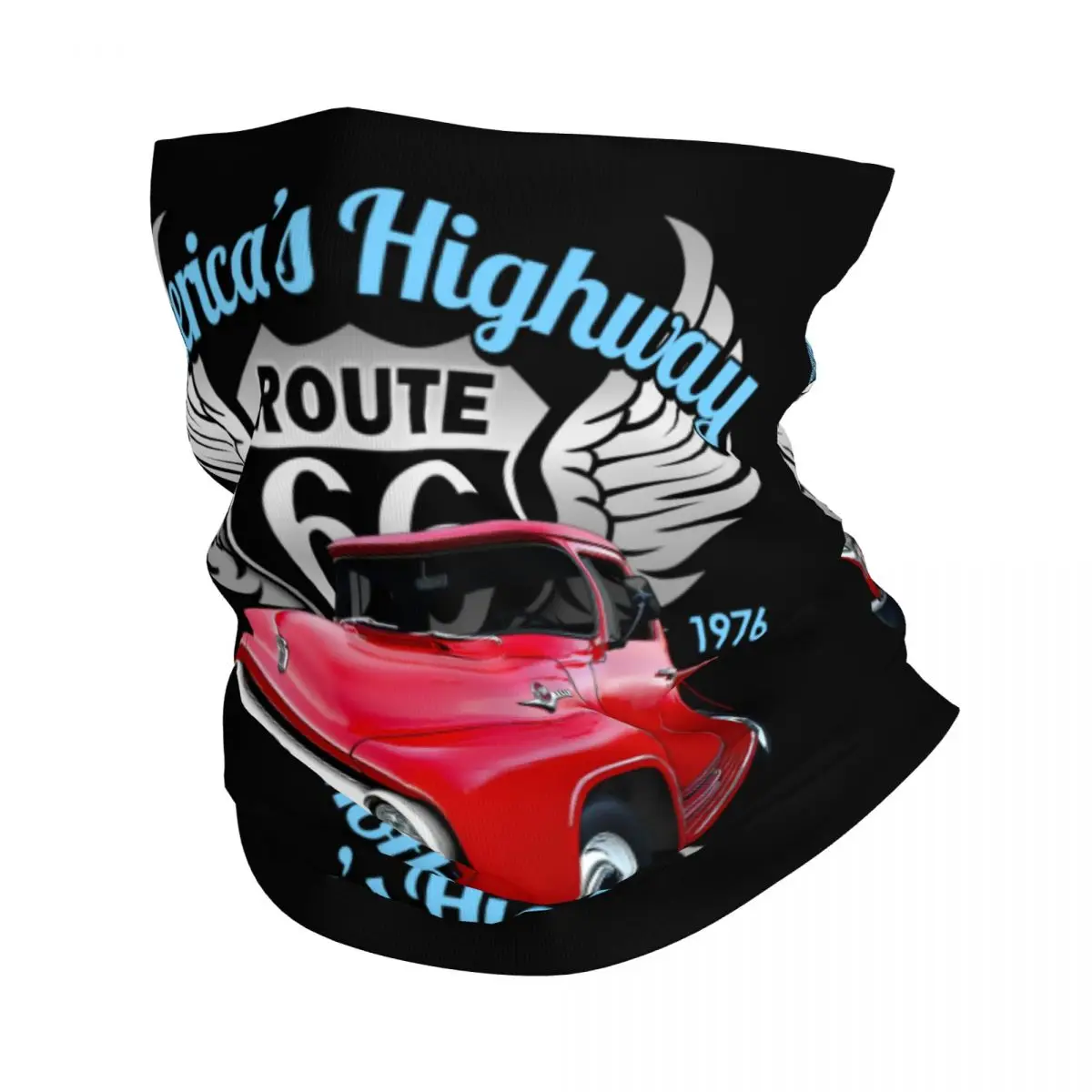 

Mother Road Route 66 Bandana Neck Gaiter American Classic Retro Oldschool Mask Scarf Multi-use Balaclava Outdoor Sports Washable