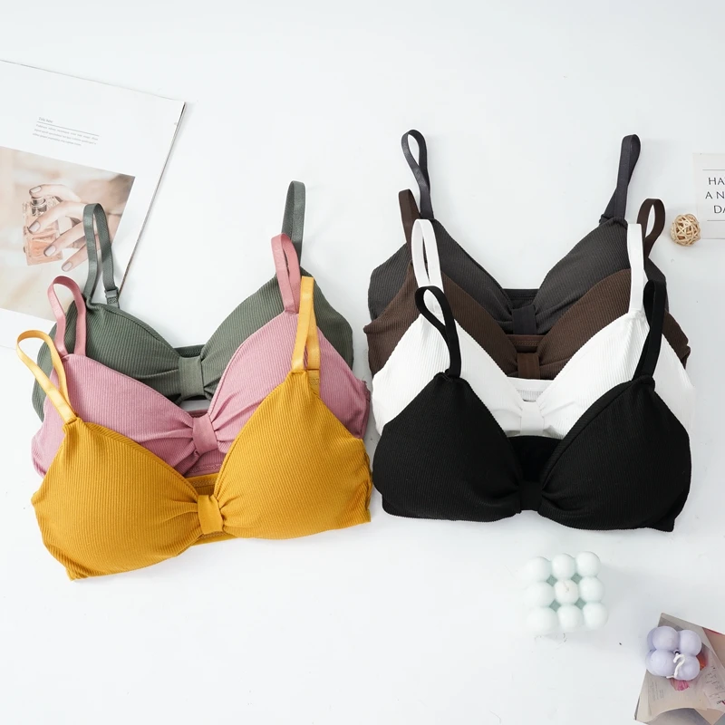 Sexy Bra Top Women's Push Up Lingerie Female Bralette Removable Pad Thin Fashion New Wireless Small Chest Cute Active Bra