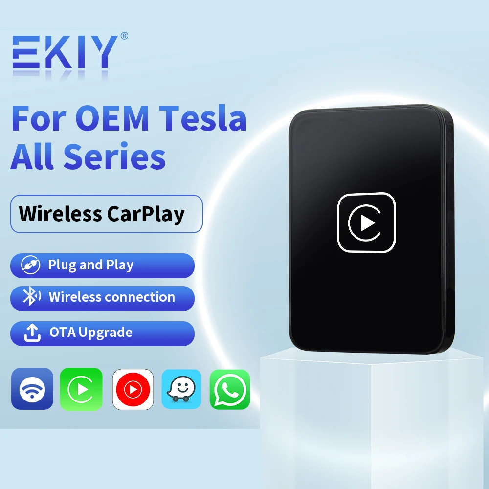 Ekiy wireless carplay adapter for tesla model 3 model y s x 2017 2023