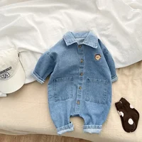 Autumn Baby Clothes Infant Boys Girls Clothes Denim Jumpsuits for Infants and Newborn Polo Outdoor Crawling Outfit Rompers 4