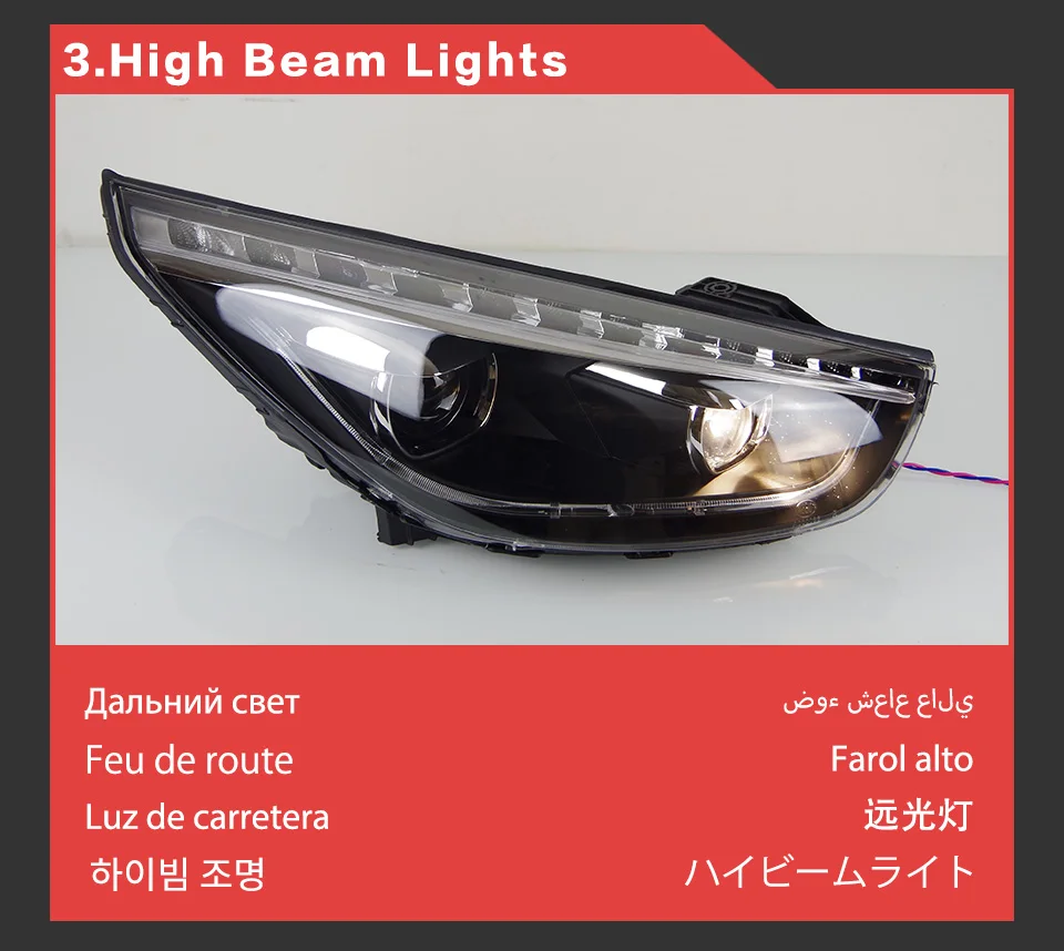 AKD Car Styling Head Lamp for Hyundai IX35 Headlights 2010-2016 New Tucson LED Headlight DRL Hid Bi Xenon Auto Accessories