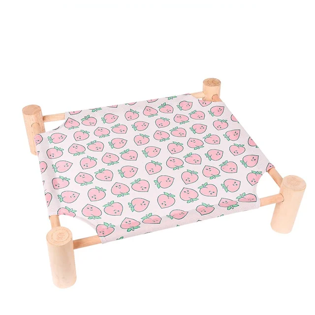 Cat and Dog Hammock Bed  Wooden Cat Hammock Elevated Cooling Bed Detachable Portable Indoor Outdoor Pet Bed Suitable 6