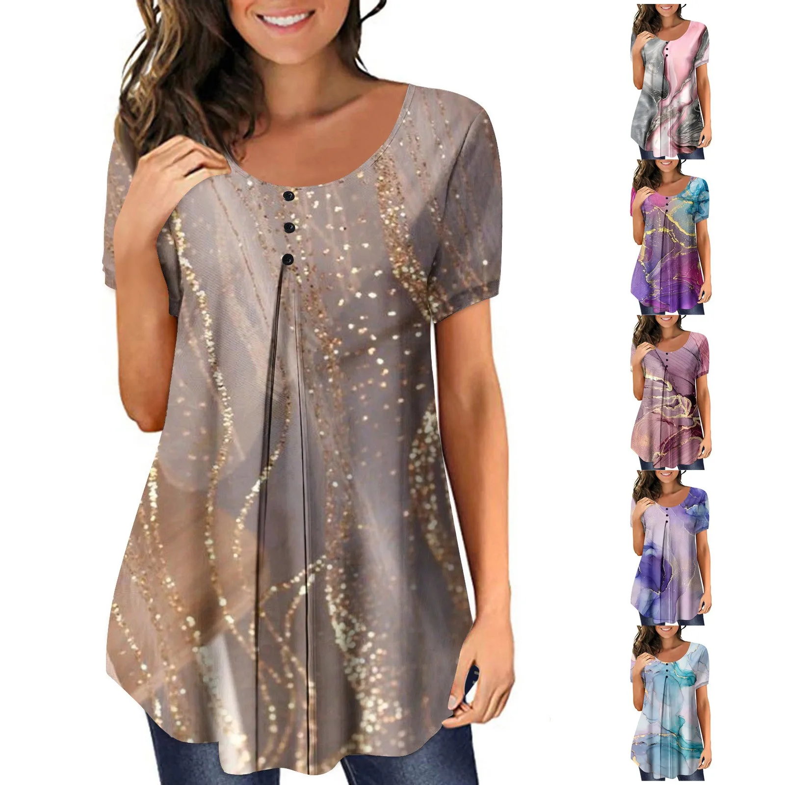 

Женские укороченные топы с коротким рукавом, Повседневная модная простая блузка с круглым вырезом, универсальный облегающий пуловер из мягкой ткани, 국국뷰 은 옷