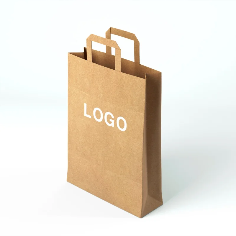 Kraft Paper Takeaway Packaging Bags - Clothing Shopping Portable