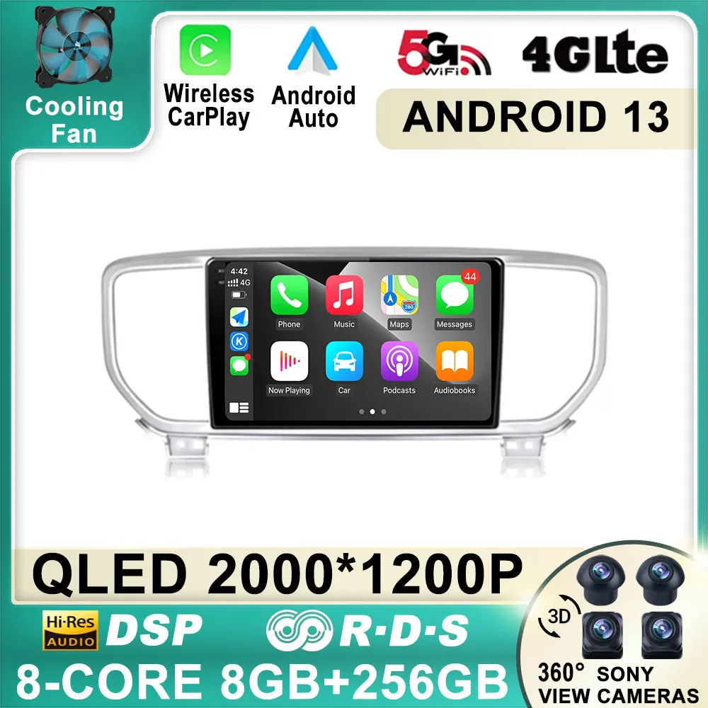 

Android 12 For KIA Sportage 4 QL 2018 2019 Car Radio Multimedia Video Player Navigation GPS Auto Carplay No 2Din 2 Din DVD