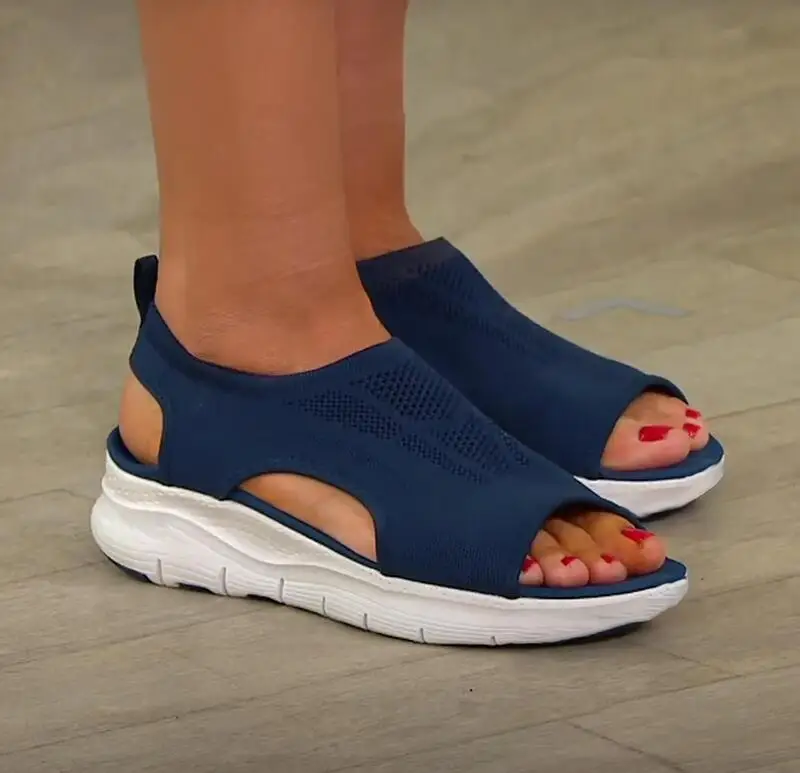 Women Summer Knitting Mesh Breathable Sandals Ladies Sandy Beach Wedge Sandals Platform Comfortable Slip-On Women's Shoes platform high heels sandals platform sandals