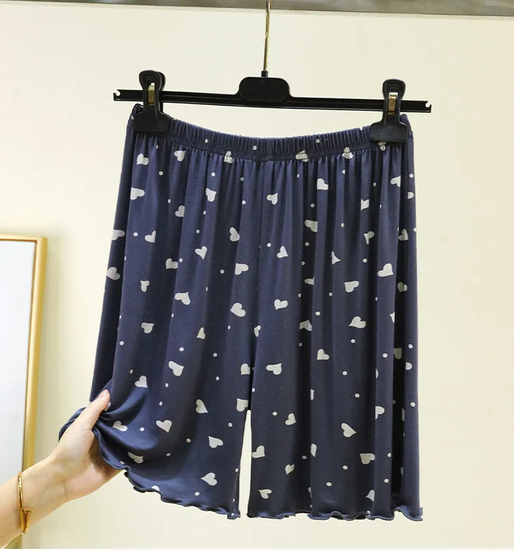 Pantalones cortos de dormir mujer estampado corazón modal lounge_voghion.com