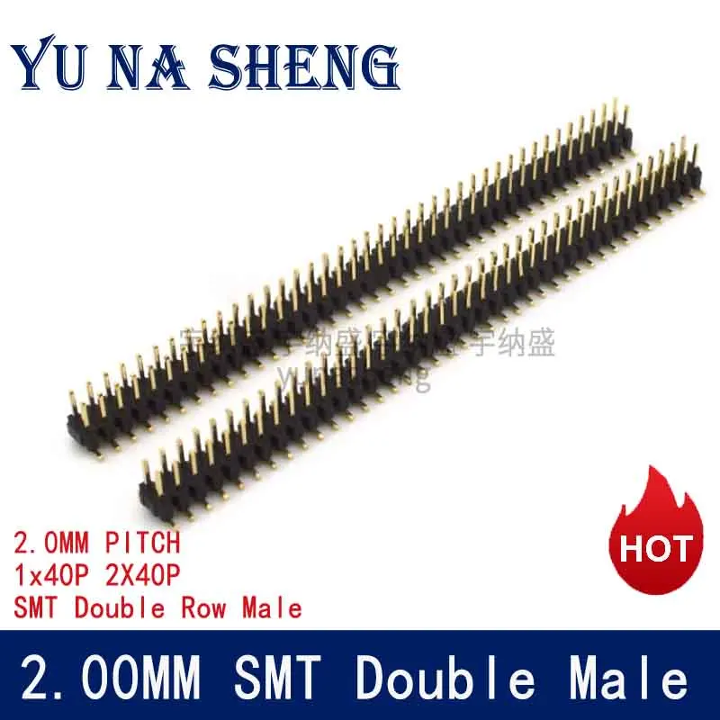 

10pcs 2.0mm Pitch 2X40P SMD Double Row 1X40P Single Row Gold-plated Cuttable Breakable Pcb Male Pin Header Connector