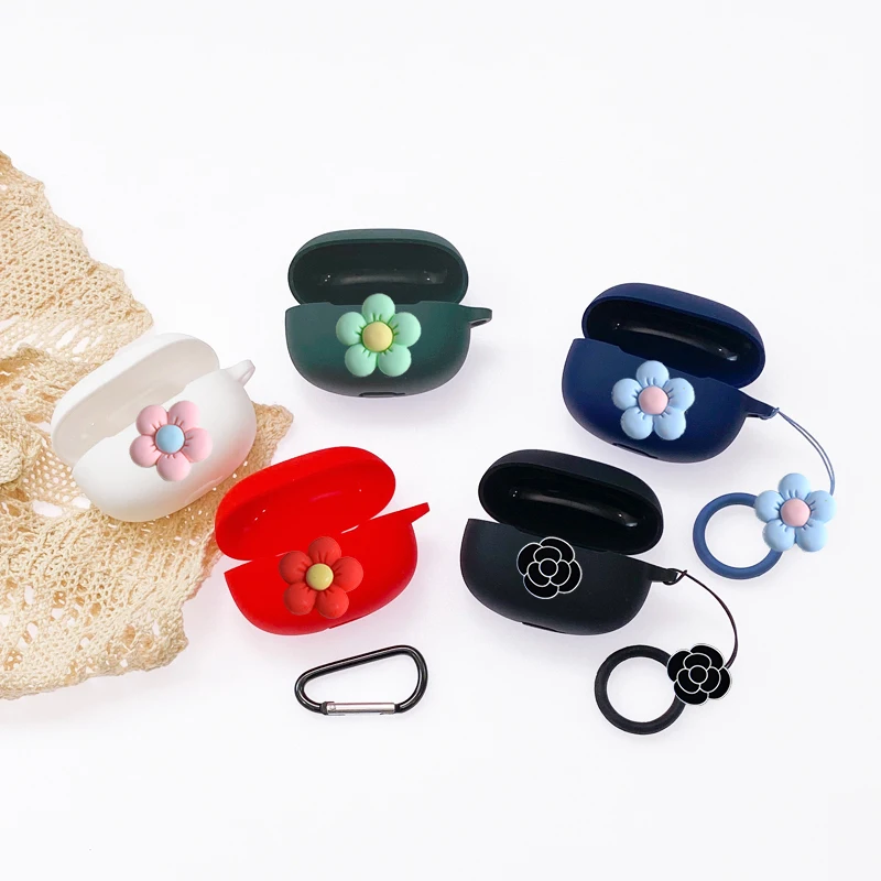 

Cute flower Case for Anker Soundcore R100 case Life 3i A3i / Liberty Neo Case Anti-drop Ring Earphone Cover Charging Box fundas