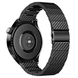 Carbon Fiber Watch Strap, 20 - 22mm, Premium Band Bracelet - Suunto 9 Peak Pro (Black)