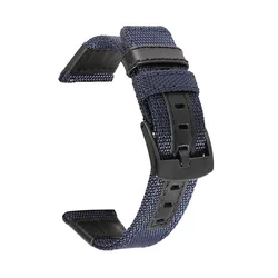 Quick Release Nylon Sport Watch Strap - Universal Wristband Accessory with Tool - 20mm (Dark Blue)