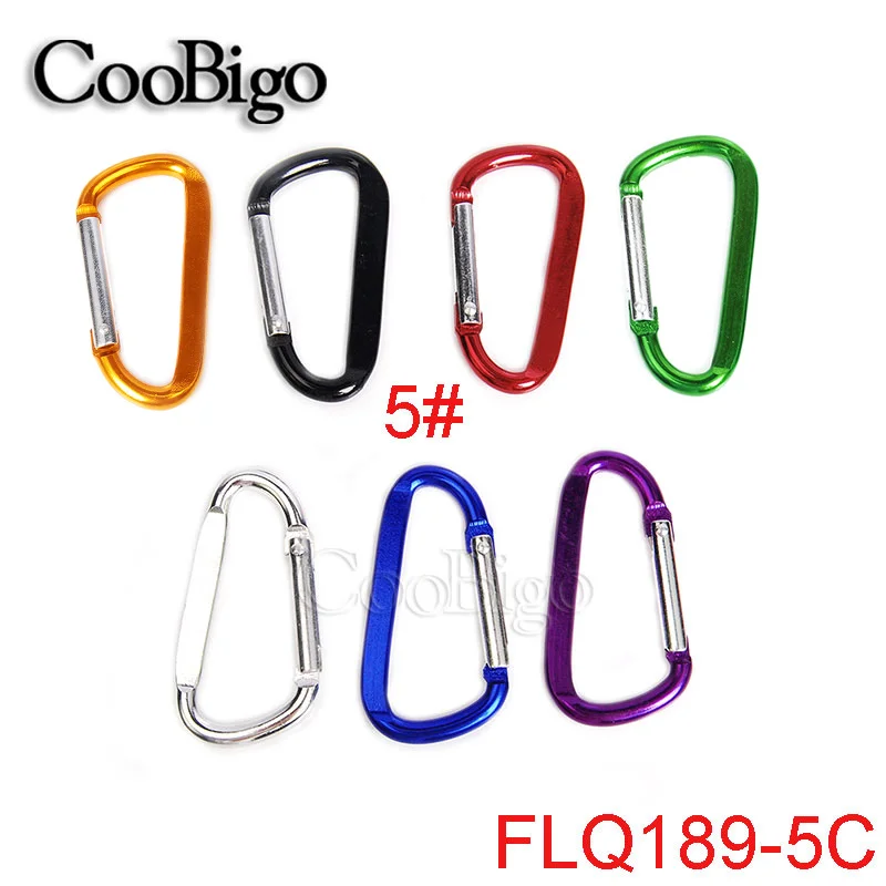 2pc 3 Aluminum Carabiner D-Ring Keychain Key Chain Spring Clip Snap Hook  BLUE