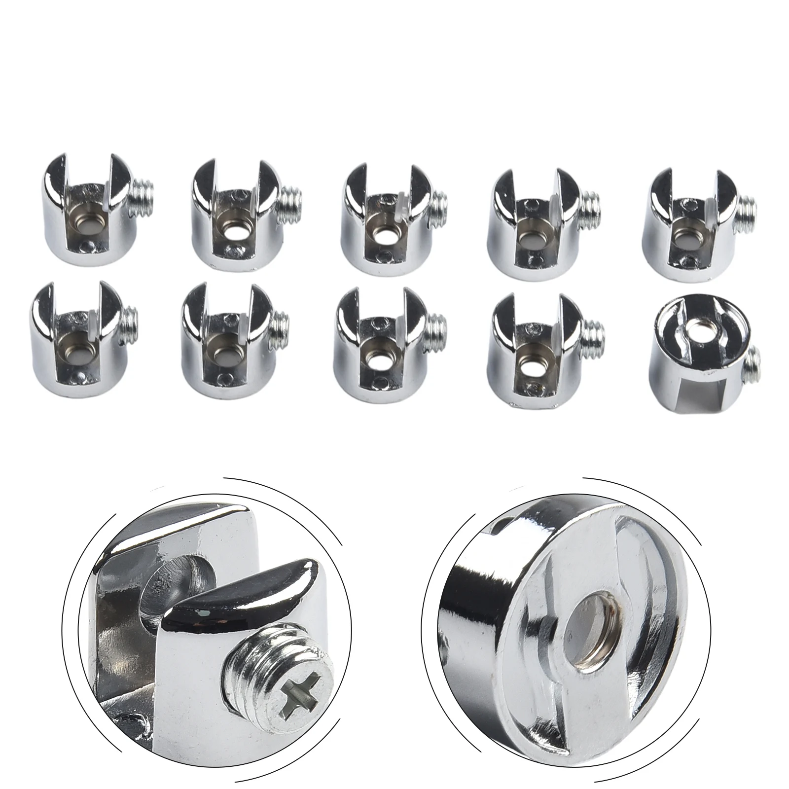 10pc 6-8mm Glass Shelf Support Clamp Brackets Clip Chrome Shelves Bathroom Mirror Tight Clips Holder Glass Brackets Chrome Plate