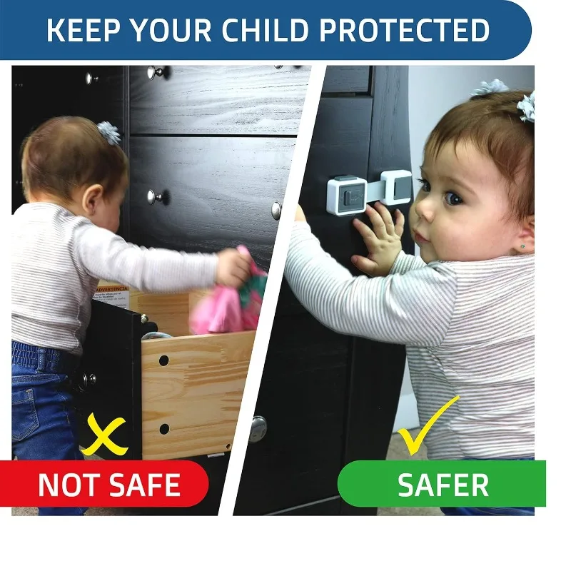Child Safety Cabinet Locks Adjustable for Drawer Ovens Dishwasher Toilets Baby Proofing Fridge Lock for Kids Toddlers cabinet lock child lock safety lock