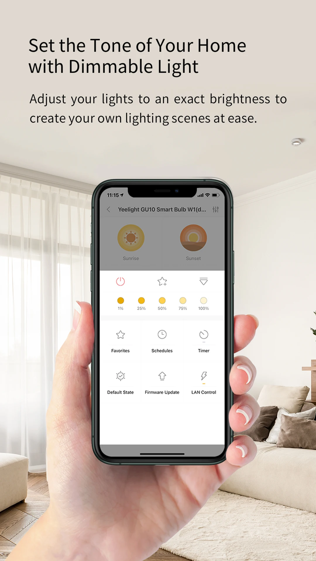 Yeelight GU10 Smart LED Bulb W1 Dimmable Lamp 350Lumen Warm light Game Music Sync Voice Control For App Google Assistant alexa 3
